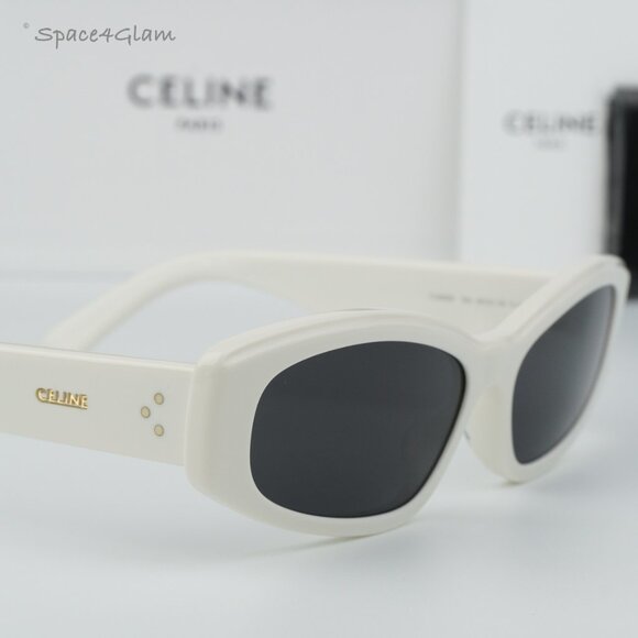 BRAND NEW Celine CL40252I 25A White Grey Rectangle Women Sunglasses main image 4